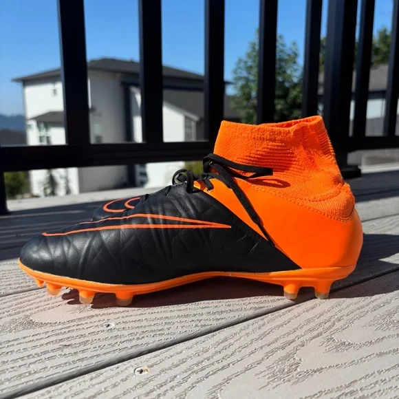 Nike Hypervenom Phantom II AG Leather Black And Orange Men's Size 8